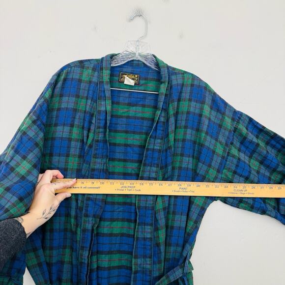 Eddie Bauer Blue And Green Long Robe Mens Size S/M - Picture 3 of 6